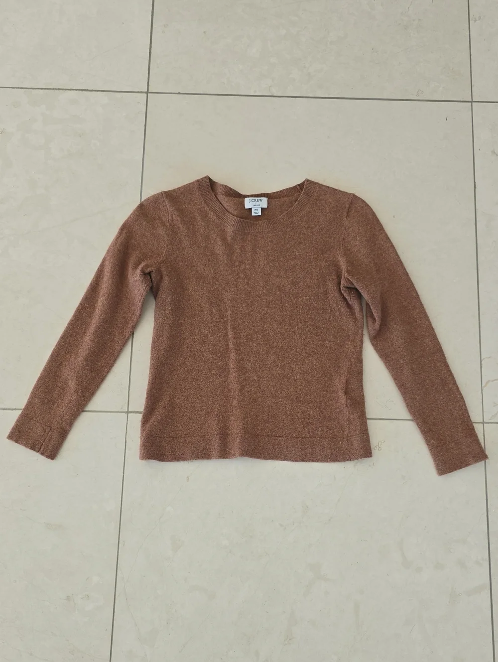J. Crew Shimmery Copper-Brown Crewneck Teddie Sweater - XS